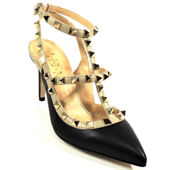 ALESSANDRO DI MARIA Black & Beige Heeled Sandals - Picture 3 of 6